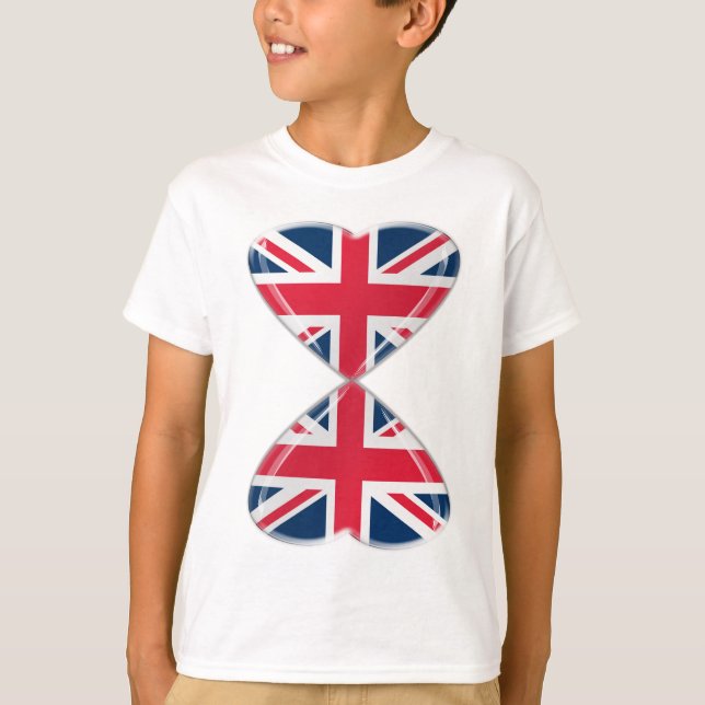 T-shirt Baiser les drapeaux du coeur britannique (Devant)