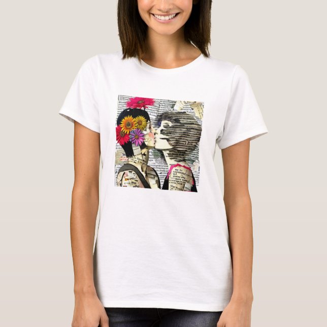 T-shirt Baiser | LGBTQ Love | Deux femmes qui s'embrassent (Devant)