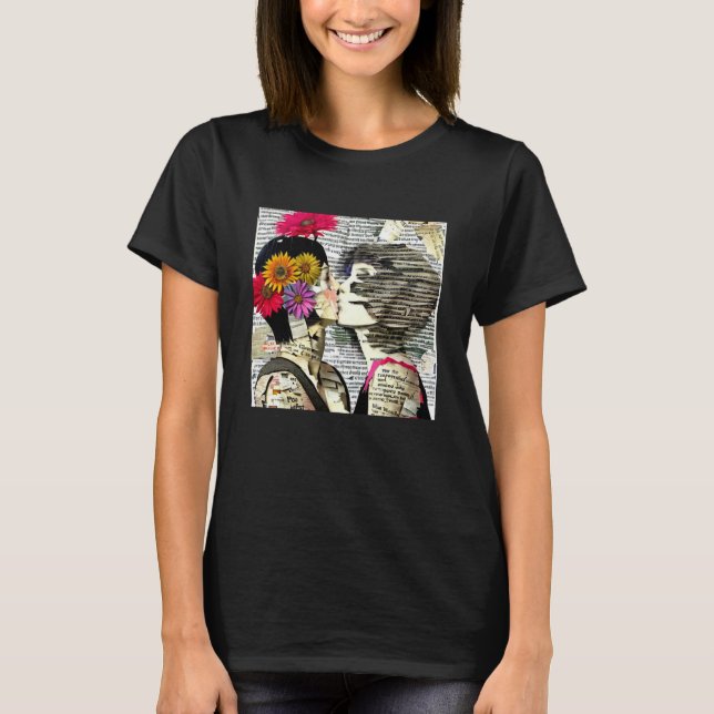 T-shirt Baiser | LGBTQ Love | Deux femmes qui s'embrassent (Devant)