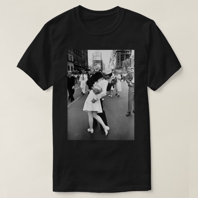 T-shirt Baiser sur VJ Day World War Poster (Design devant)