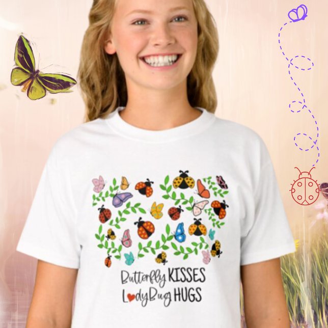 T-shirt Baisers à papillon, câlins de coccinelle (Créateur téléchargé)
