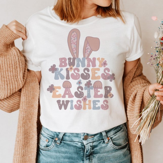 T-shirt Baisers de lapin de Pâques Retro Floral (Créateur téléchargé)