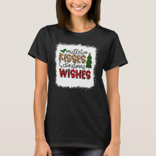T-shirt Baisers De Mistletoe Bleu Et Souhaits De Noël Xma