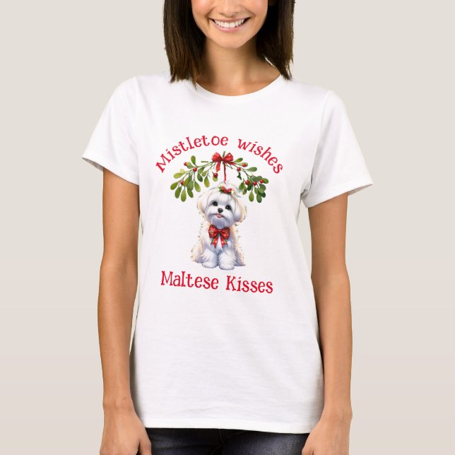 T-shirt Baisers de Mistletoe et Baisers de Maltais (Devant)