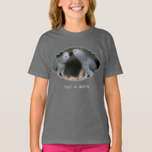 T-shirt Baisers de perroquets gris africain personnalisé m