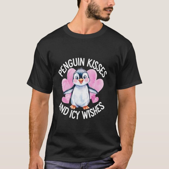 T-shirt Baisers de pingouin et vœux glacés (Devant)