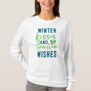 T-shirt Baisers d'hiver et voeux de flocon de neige-51963