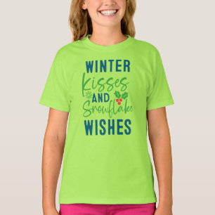 T-shirt Baisers d'hiver et voeux de flocon de neige-51963