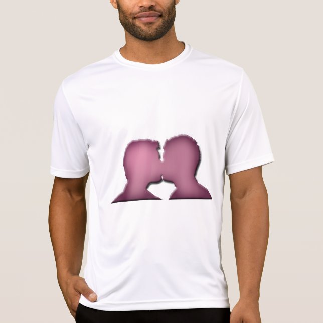 T-shirt Baisers d'hommes roses (Devant)