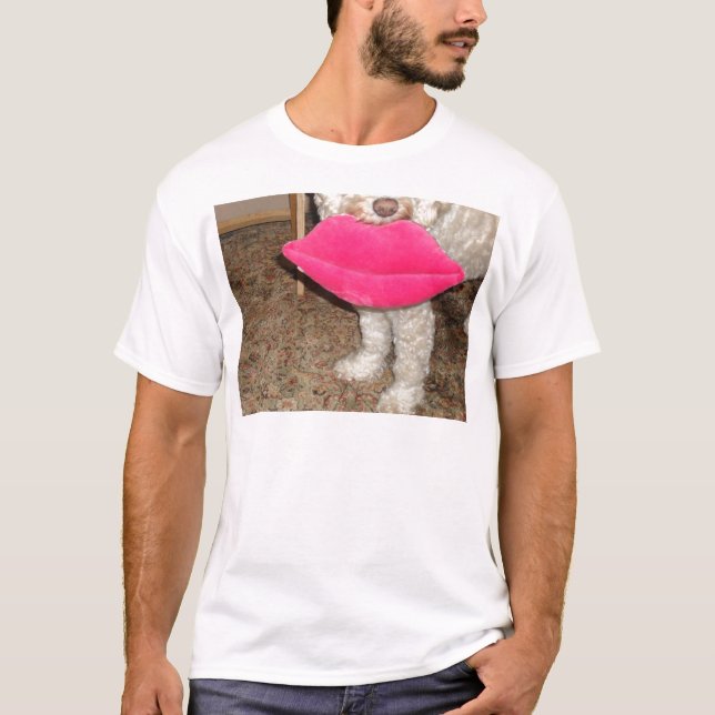 T-shirt Baisers du chien de Cockapoo avec des lèvres (Devant)