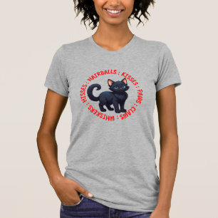 T-shirt Baisers et baisers, chat noir
