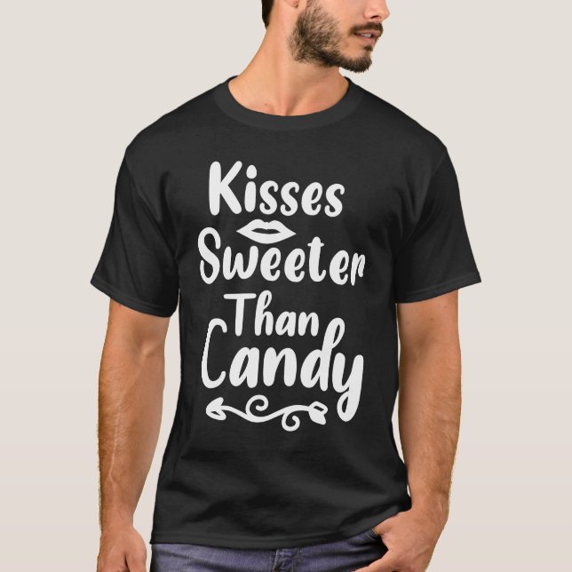 T-shirt Baisers plus doux que bonbons Saint Valentin Roman (Devant)
