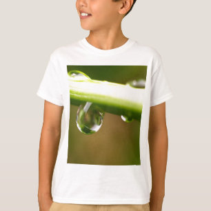 T-shirt baisse de l'eau sur le feuille