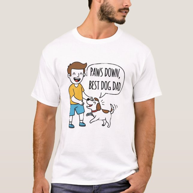 T-shirt Baisse, Fête des pères du meilleur chien papa (Devant)