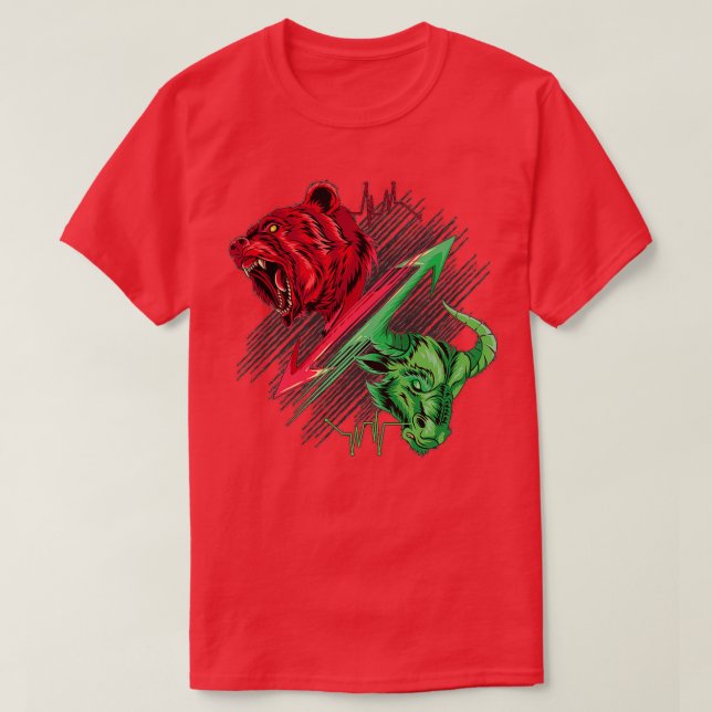 T-shirt baissier et bullish en science du marché stock or  (Design devant)