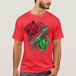 T-shirt baissier et bullish en science du marché stock or 