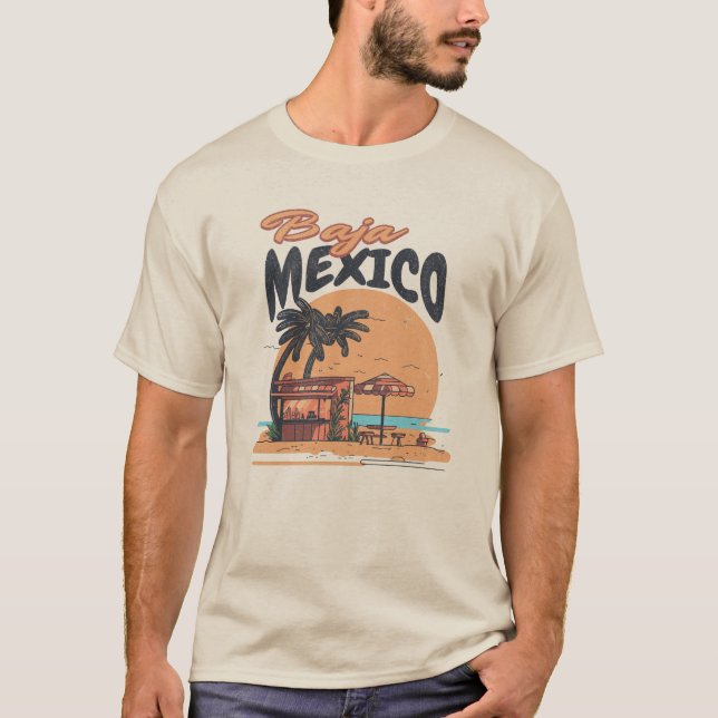 T-shirt Baja Mexico Seaside Bar (Devant)