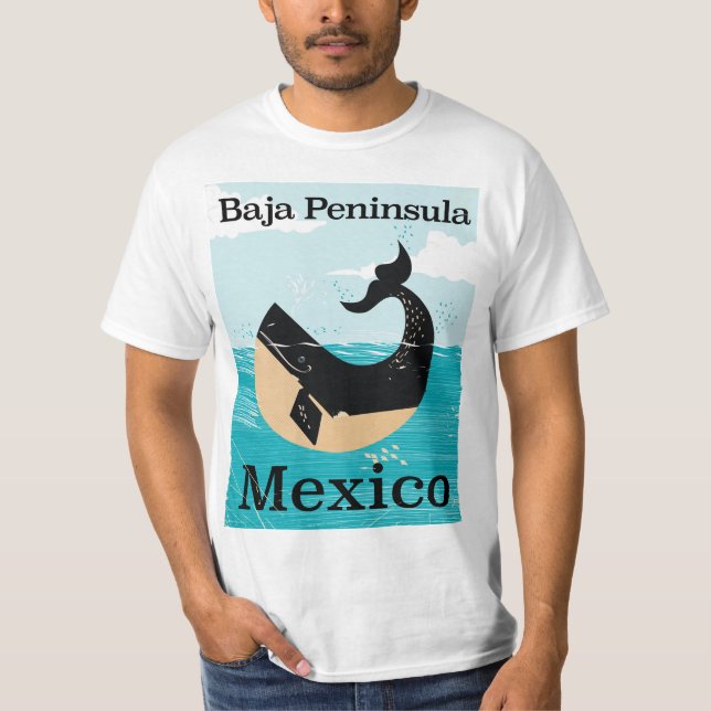 T-shirt baja peninsula Mexique poster de voyage (Devant)