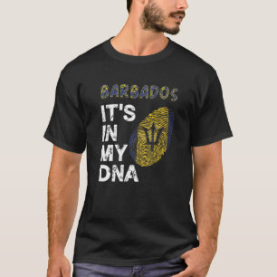 T-shirt Bajan Roots It's In My Dna Fingerprint Drapeau Bar