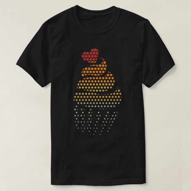 T-shirt bakcakes bakery baker retro cupcake  (Design devant)