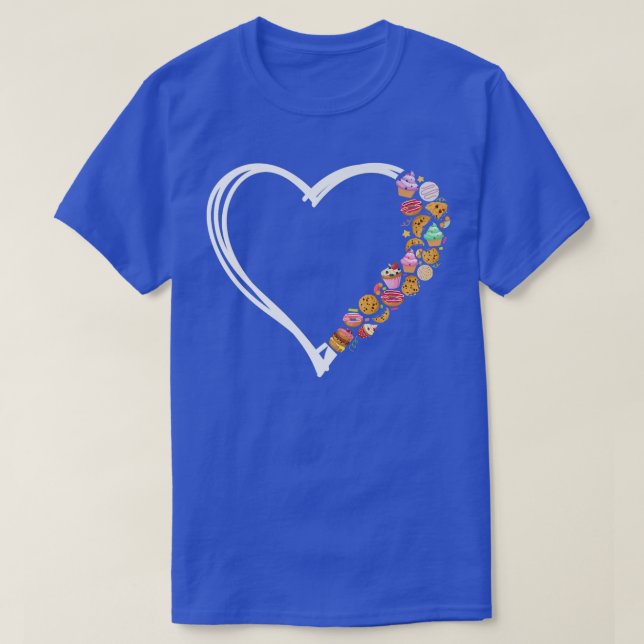 T-shirt Bake Baking Heart Cookie Donut Cupcake  (Design devant)