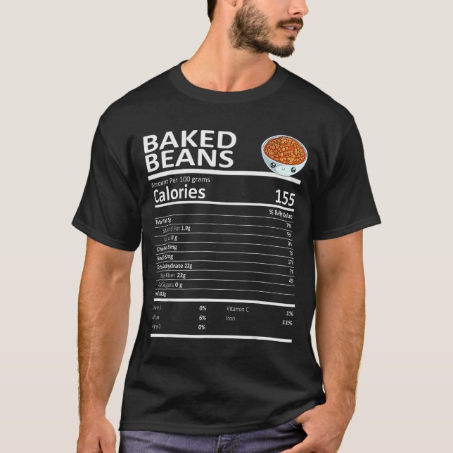 T-shirt Baked Beans Nutritional Facts Thanksgiving X-mas G (Devant)