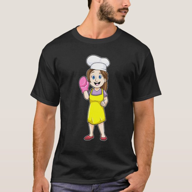 T-shirt Baker Baking Four mitants Chef casquette (Devant)