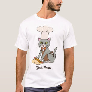 T-shirt Baker Cat - Grey Tom Pâtisserie Chef Amoureux des