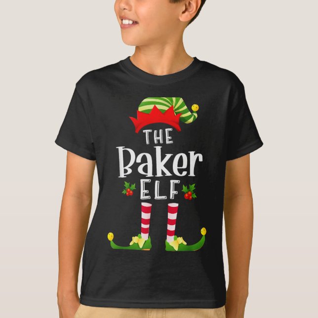 T-shirt Baker Christmas Elf Matching Pajama X-mas Party  (Devant)