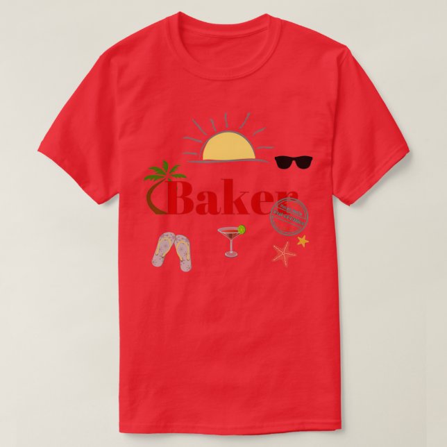 T-shirt Baker en vacances (Design devant)