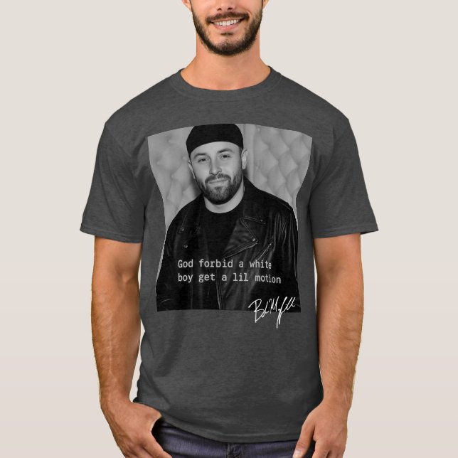 T-shirt Baker Mayfield Dieu interdit à un garçon blanc d'o (Devant)