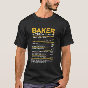 T-shirt Baker Nutrition Facts Cuisine pâtisserie Chef Humo