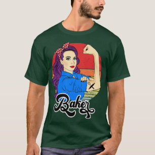 T-shirt Baker Vintage Femme Boulangerie cadeau Femme forte