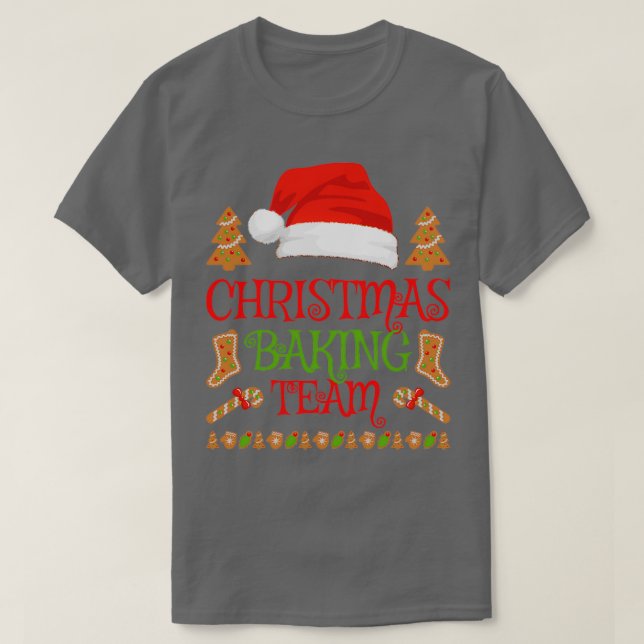 T-shirt Baker Xmas Cadeau Noël Équipe Cuisinière Cookie Ba (Design devant)