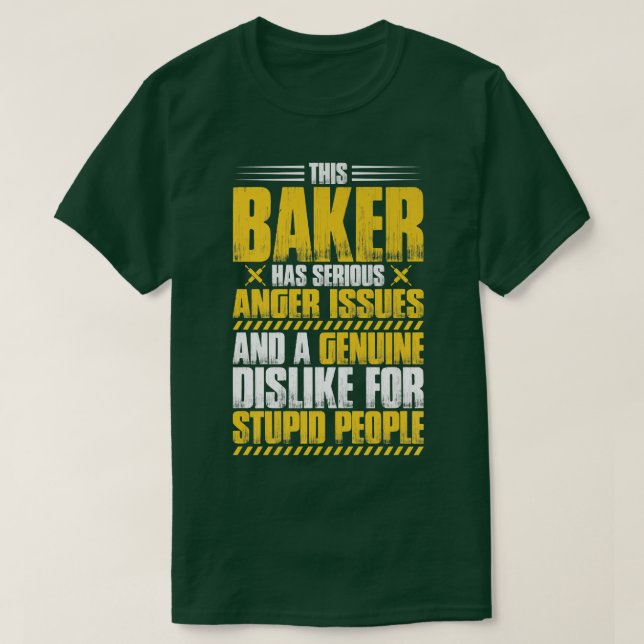 T-shirt Baking Anger Problèmes Boulangerie Baker (Design devant)