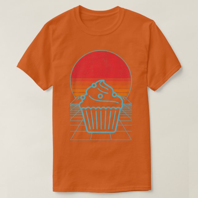T-shirt Baking Baking Cupcake Baker Cupcake Lover 80s 90s  (Design devant)