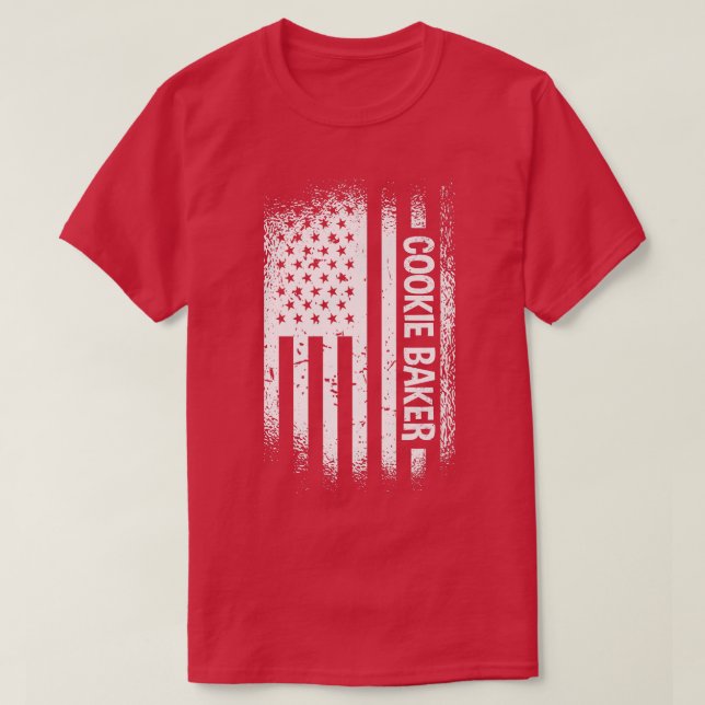 T-shirt Baking Cookie Baker USA Drapeau Cookie (Design devant)