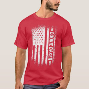 T-shirt Baking Cookie Baker USA Drapeau Cookie