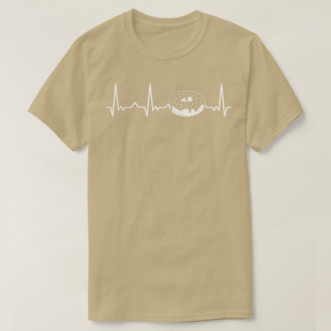 T-shirt Baking Doughnut Donut Lover Baker EKG Hearbeat (Design devant)