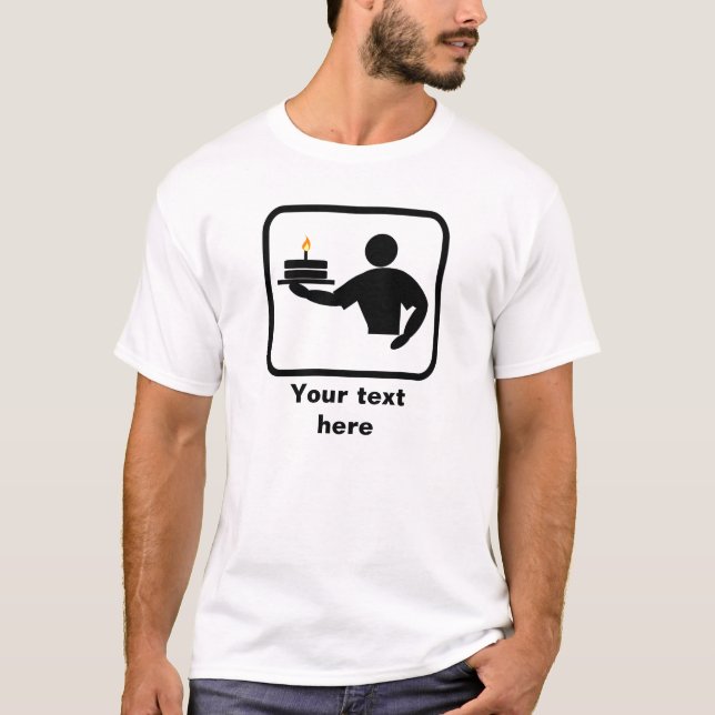 T-shirt Baking Man with Cake Image — Personnaliser (Devant)