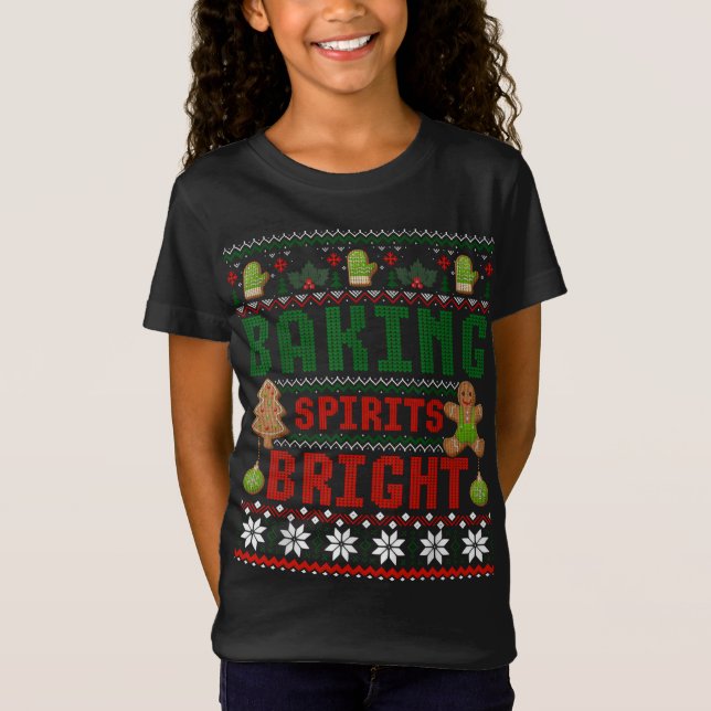 T-Shirt Baking Spirit Bright Donut Christmas Tree Xmas Coo (Devant)