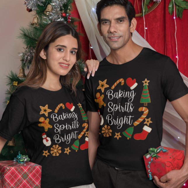 T-shirt Baking Spirits Bright Gingerbread Noël Cookie (Créateur téléchargé)