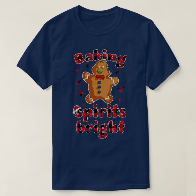 T-shirt Baking Spirits brillant Noël Drôle Baker Pajama (Design devant)