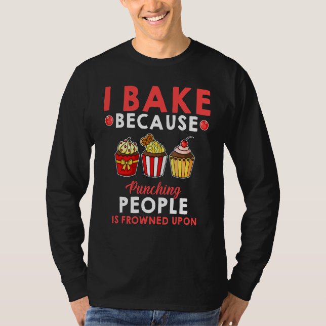 T-shirt Baking Squad Je cuisine parce que frapper les gens (Devant)