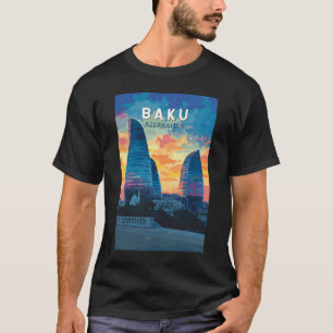 T-shirt Bakou Azerbaïdjan Travel Art Vintage