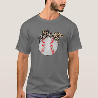 T-shirt Bal De Baseball Avec Leopard Bandana Baseball Mama