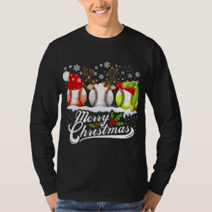 T-shirt Bal de baseball de Noël Santa Hat Elf Reindeer Amu