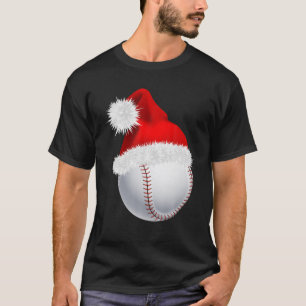 T-shirt Bal de baseball Noël Noël Chapeau drôle Sport Noël