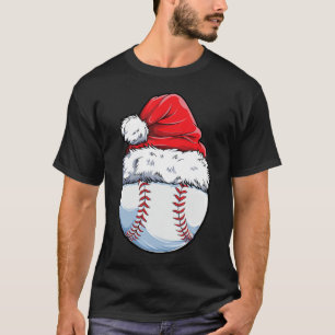 T-shirt Bal de baseball Noël Santa Hat Funny Sport