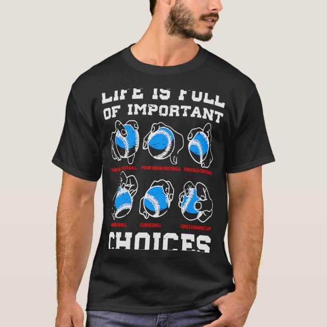 T-shirt Bal de baseball Pitcher Life Choix (Devant)